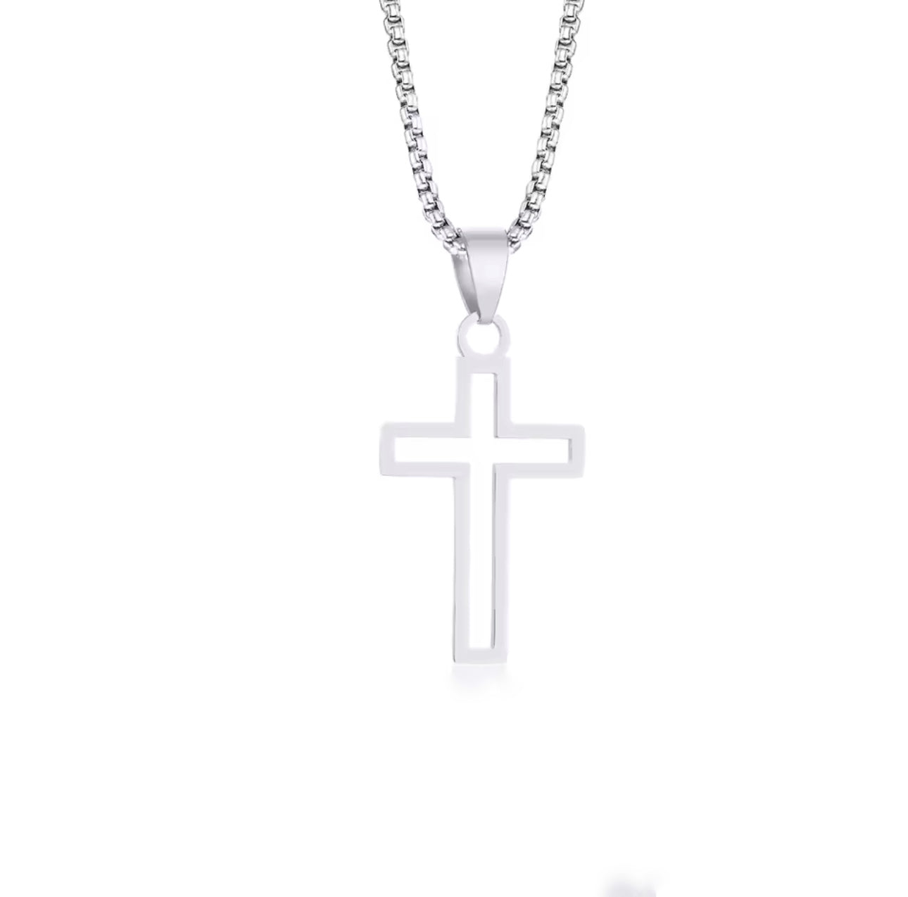 Edelstahl-Kette mit Kreuz-Anhänger