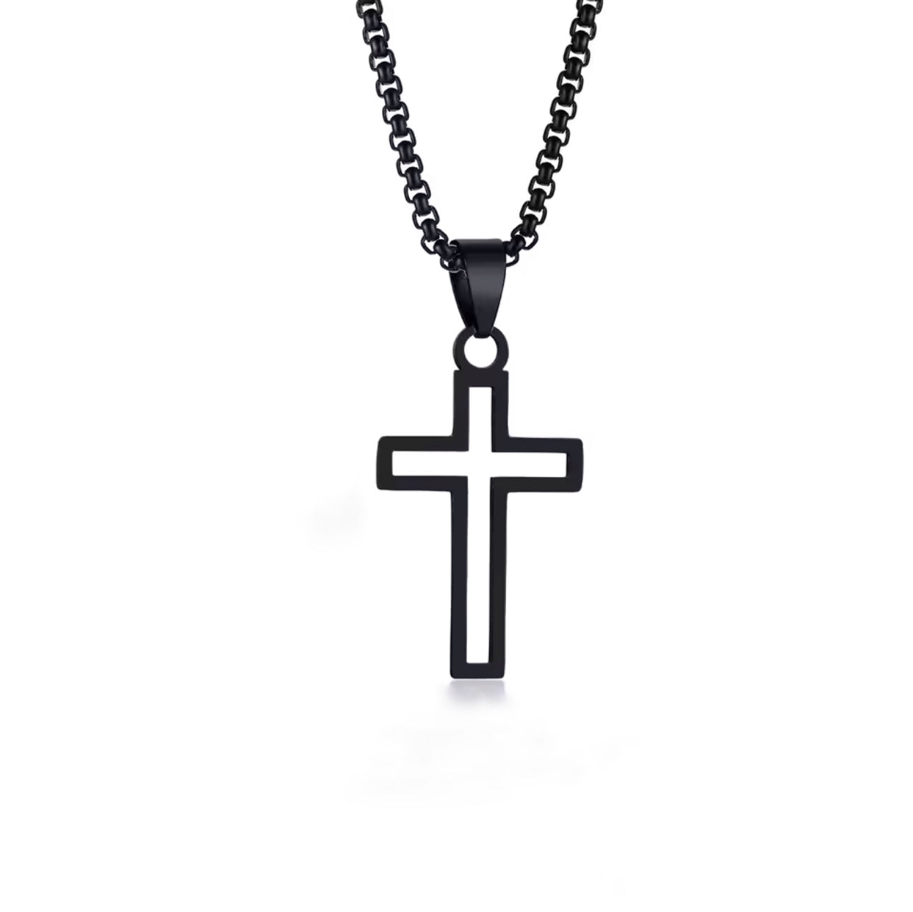 Edelstahl-Kette mit Kreuz-Anhänger