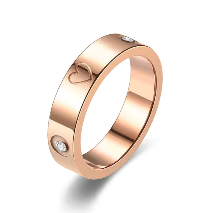 Edelstahl Ring - Herzsymbol