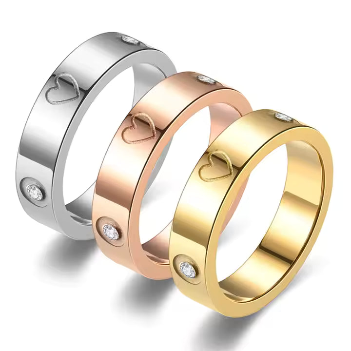 Edelstahl Ring - Herzsymbol
