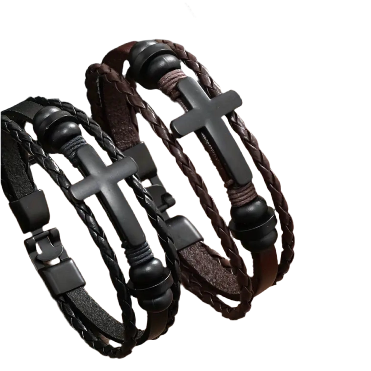 “True Strength“ – Geflochtenes Herrenarmband mit Kreuz
