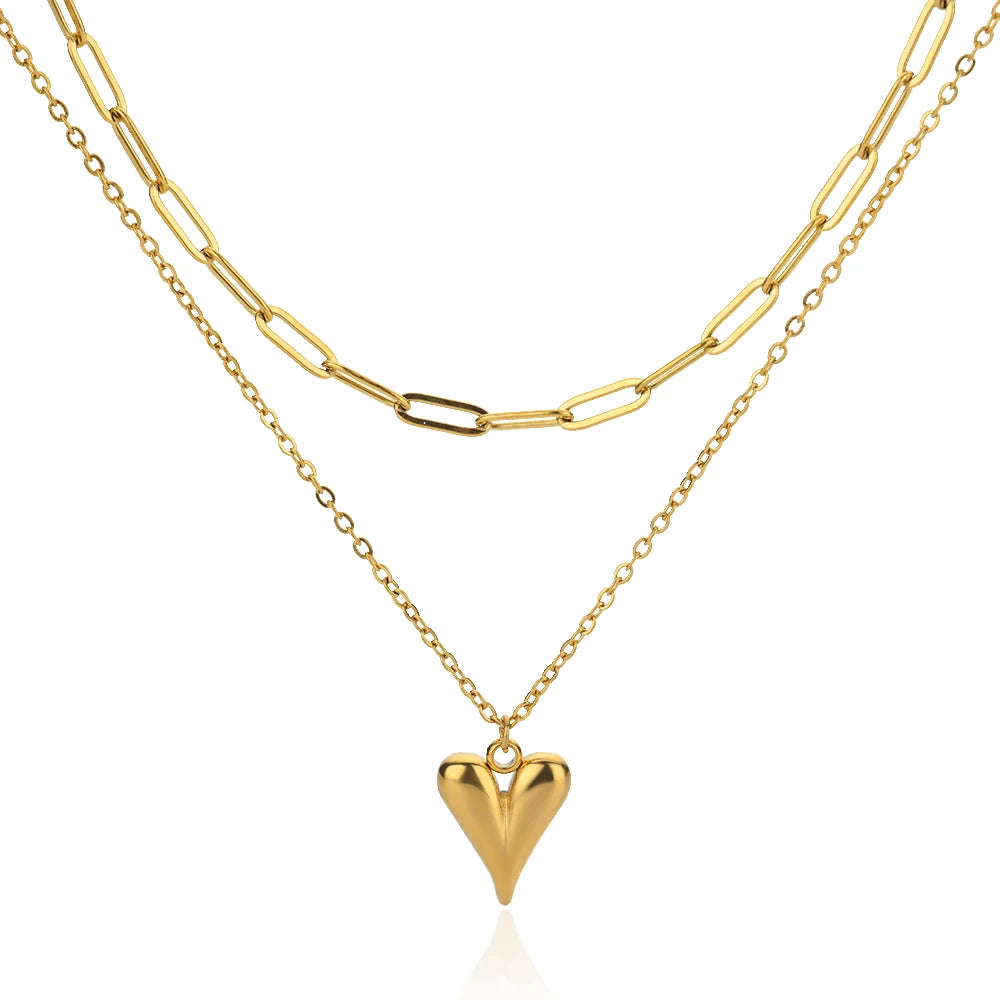 „Heart & Grace“ - Multilayer Herz Kette