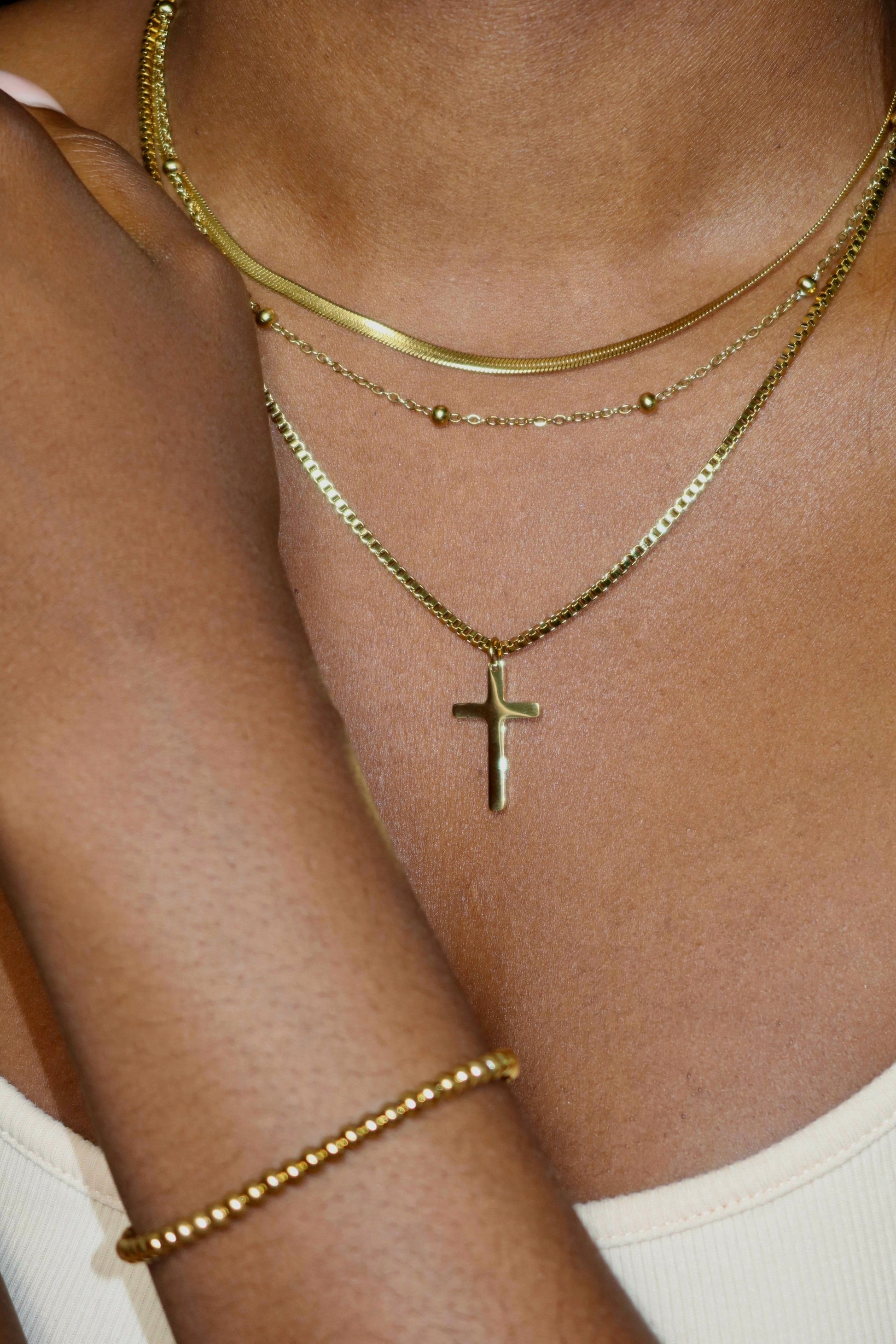 “Trinity Layers” - Multilayer Kreuz Kette