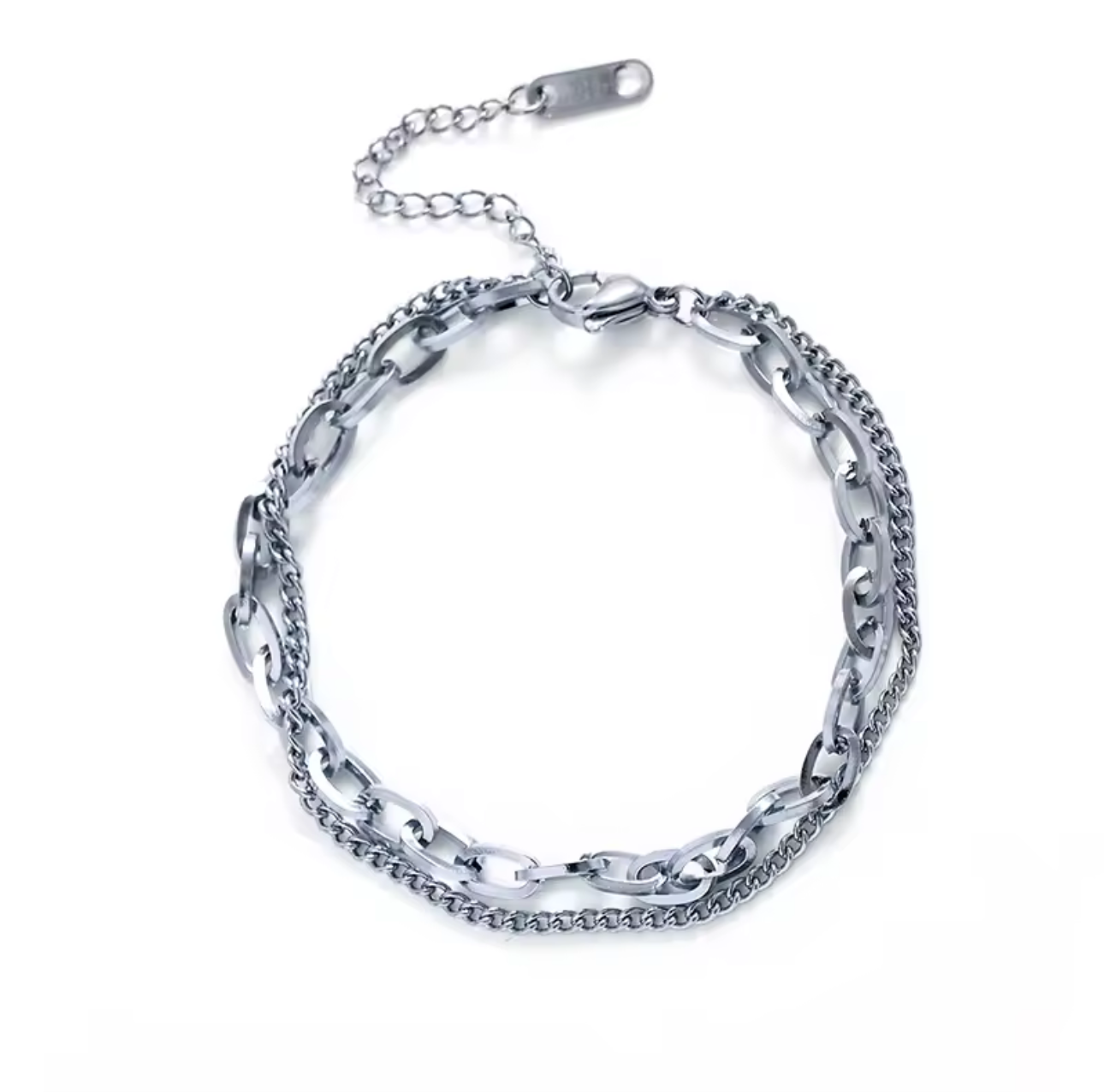 „Shielded Grace“– Doppelreihiges Edelstahl-Armband