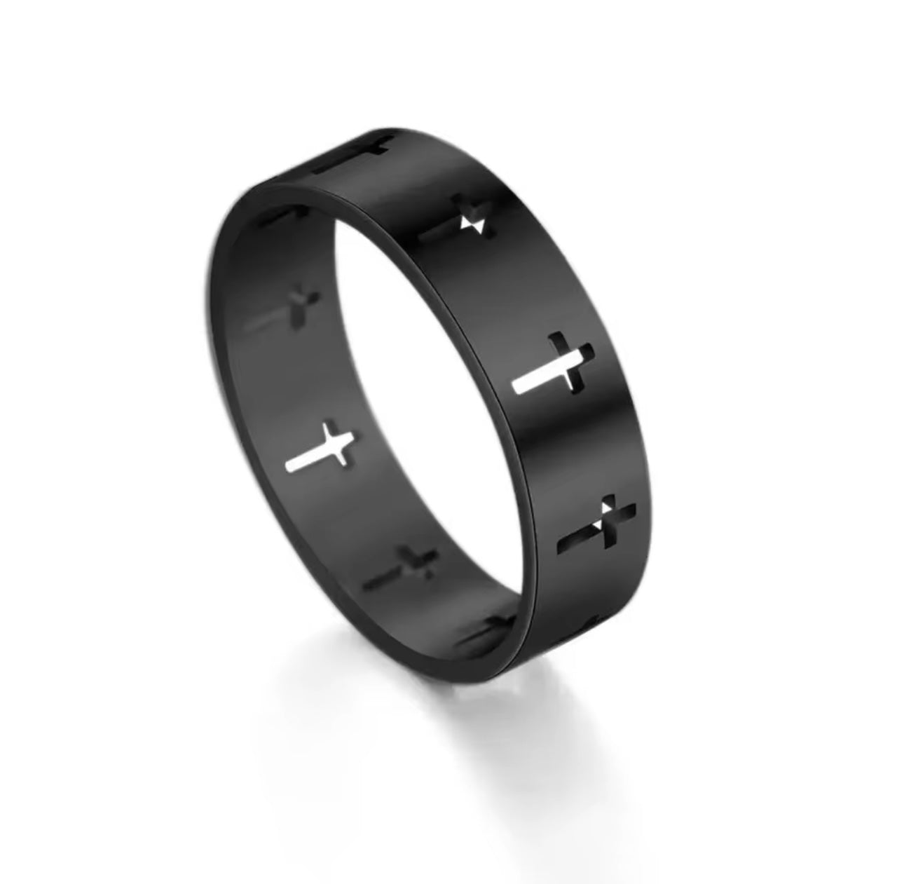 „FaithCut“ - Edelstahlring mit Kreuz-Cut-Out”