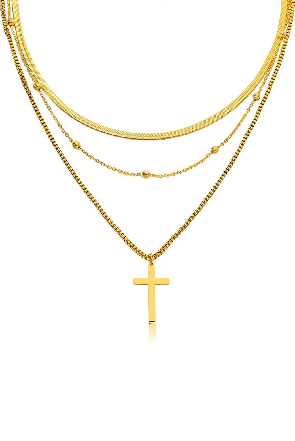 “Trinity Layers” - Multilayer Kreuz Kette