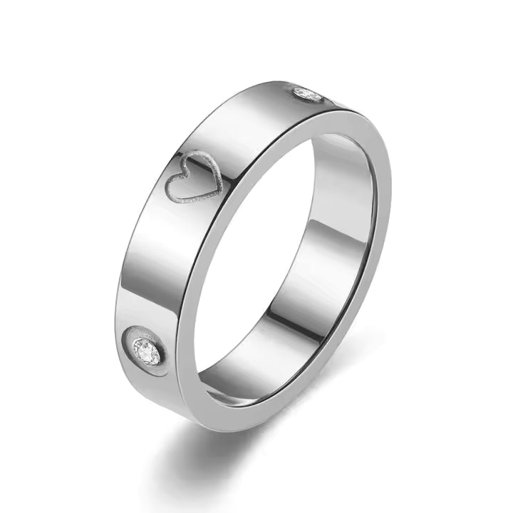 Edelstahl Ring - Herzsymbol