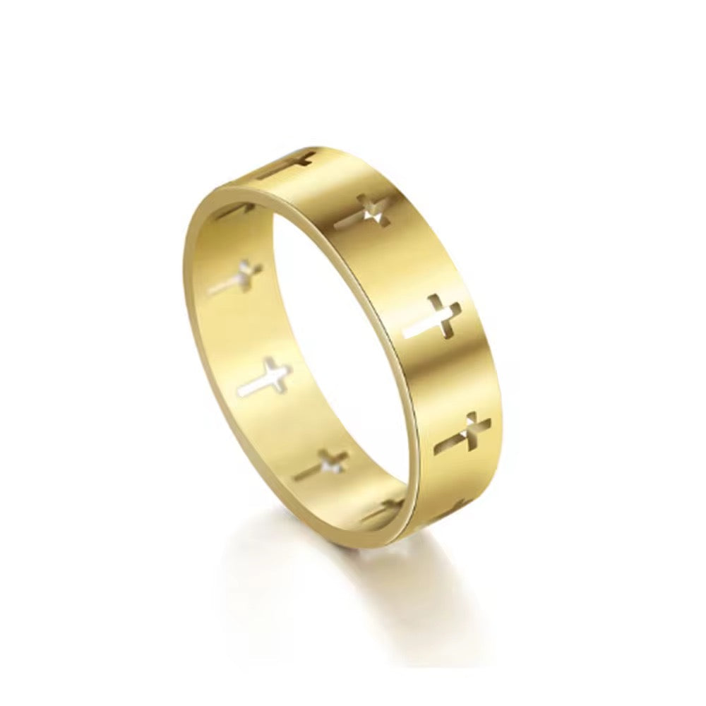 „FaithCut“ - Edelstahlring mit Kreuz-Cut-Out”