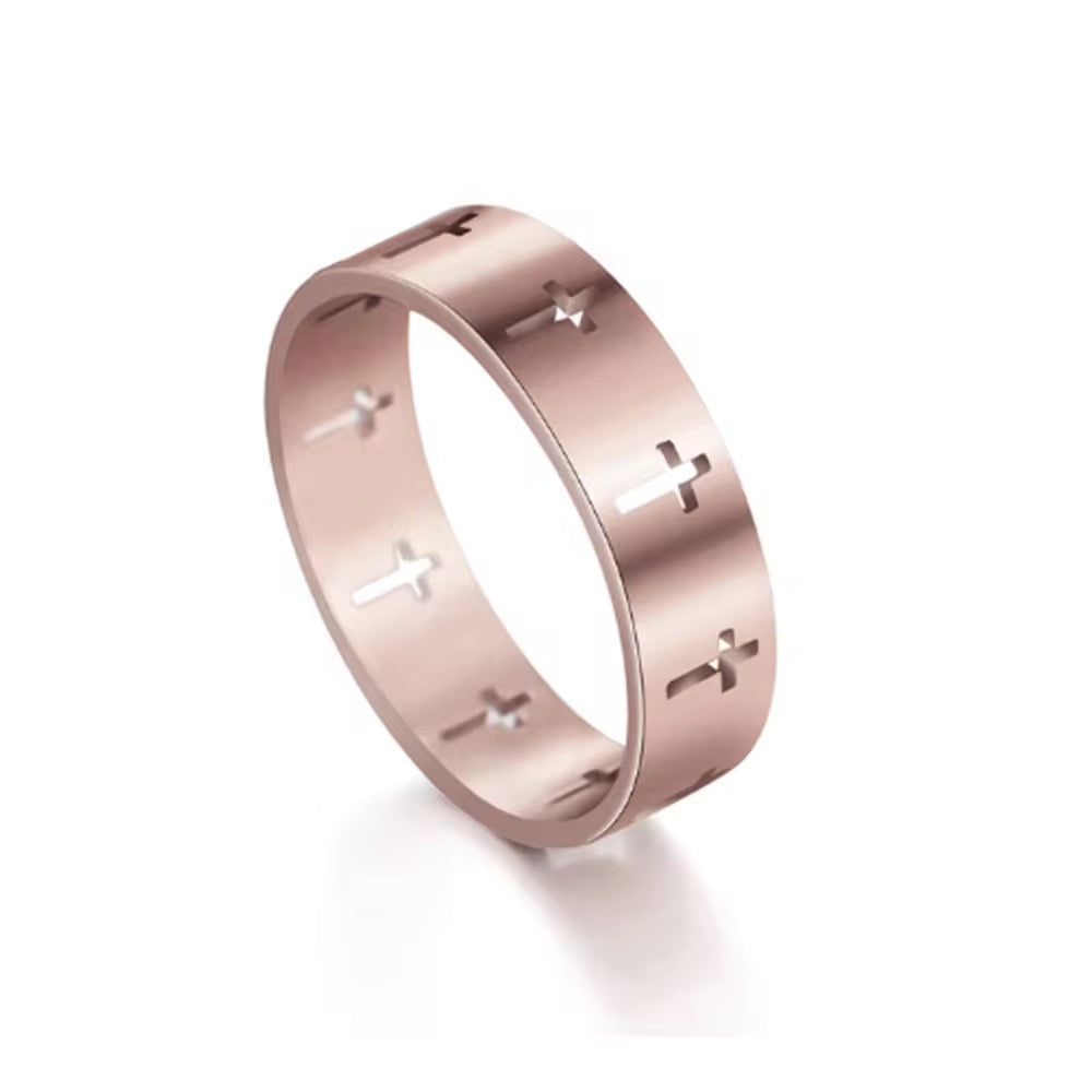 „FaithCut“ - Edelstahlring mit Kreuz-Cut-Out”