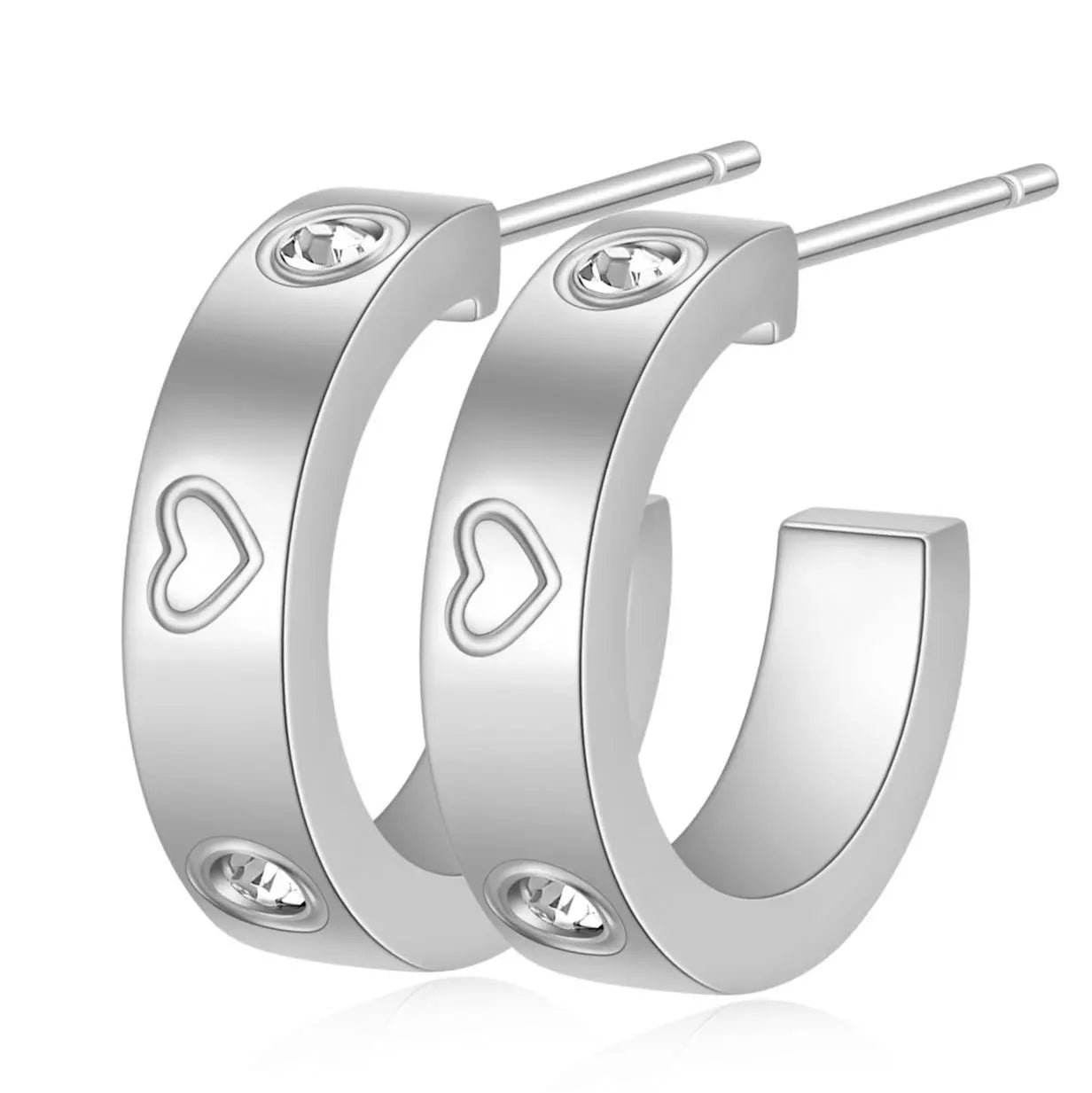 Edelstahl Ohrringe - Herzsymbol